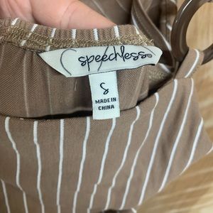 Speechless Brown and white stripe dress